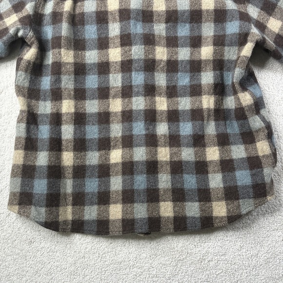 Woolrich Wool Button Up Long Sleeve Shirt Men's Willow Buffalo Brown Plaid READ - Picture 16 of 16